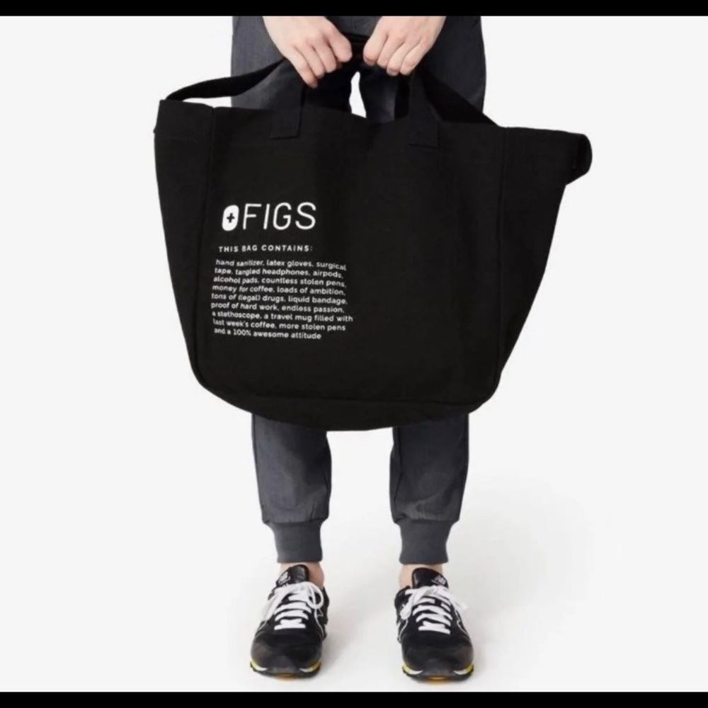 NEW FIGS Large Black Tote